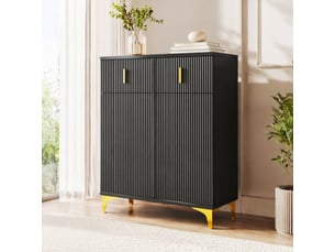 Buffet 2 porte(s) 2 tiroir(s) <strong></strong> <strong></strong> - 83 cm coloris noir