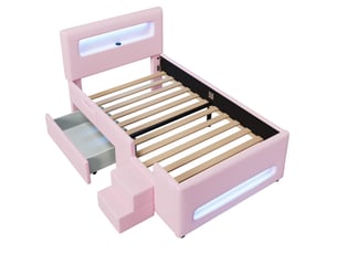 Lit simple 90x200 cm OKWISH coloris rose