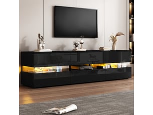 Meuble tv coloris noir 160 cm <strong></strong> <strong></strong>