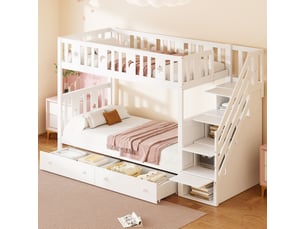 Lit superposé 2x90x200 cm <strong></strong> <strong></strong> coloris blanc