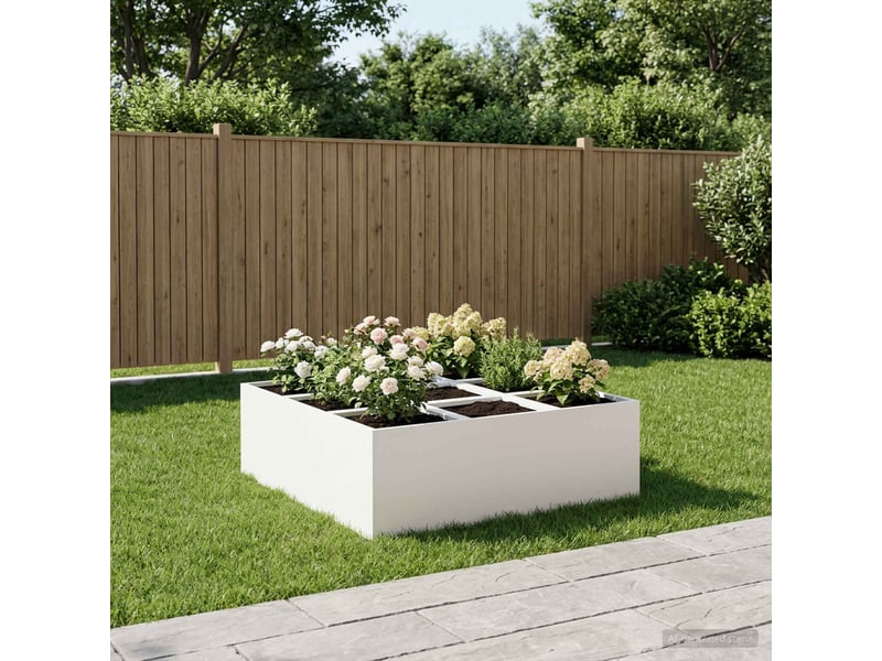  Jardinière - cache-pot de jardin blanc 100 x 100 x 20 cm  - Conforama B