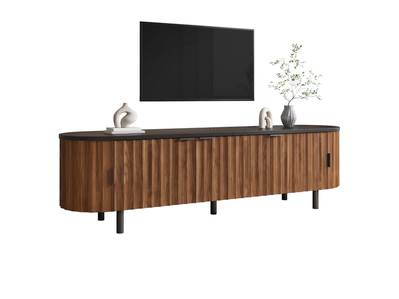  Meuble tv 5 portes 170x40x47 cm en mdf coloris noyer  - Conforama A