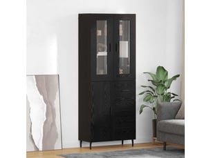 Buffet - haut armoire 2 pc chêne noir 69,5 x 34 x 180 cm