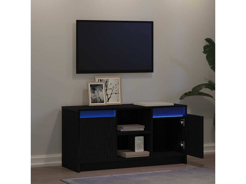  Meuble tv - unites tv 100 x 34 x 50 cm noir bois d'ingénierie  - Conforama E