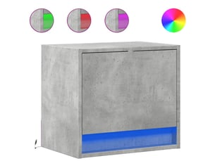 Lot de 2 tables de chevet - cabinet de chevet - table de nuit murales avec lumières led gris béton