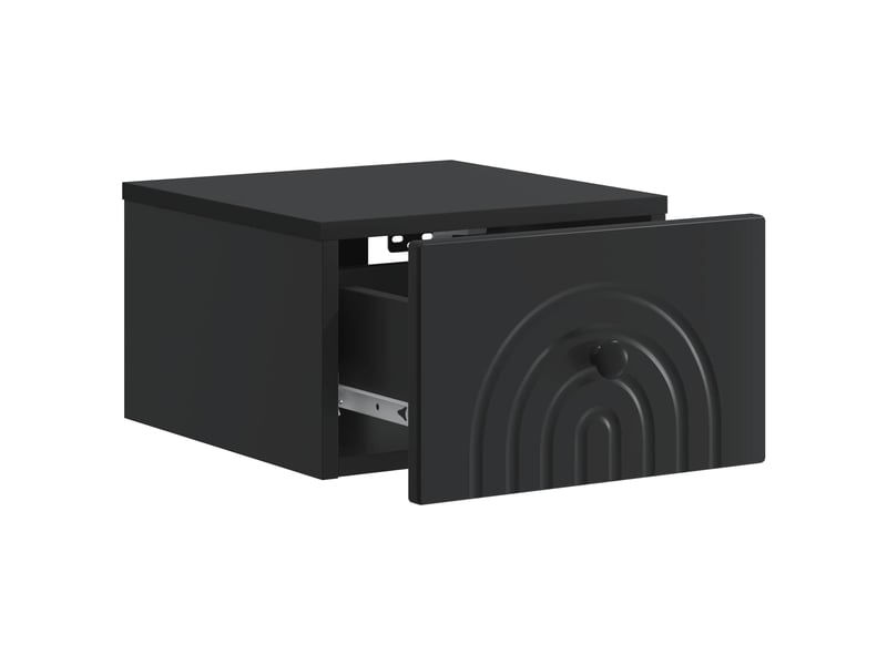  Table de chevet - cabinet de chevet - table de nuit mural avec tiroir noir 33 x 34,5 x 20 cm  - Conforama C