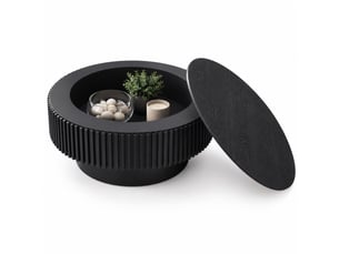 Table basse rond(e) coloris noir   - 75 cmx75 cm