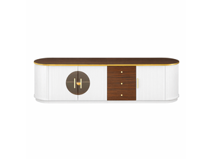 Meuble tv coloris blanc 180 cm <strong>RAUMIO</strong>  <strong></strong>