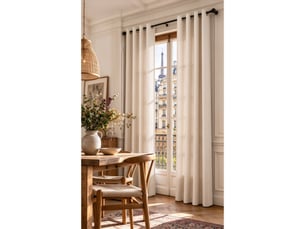 Lot de 2 rideaux à œillets 140 x 240 cm victoria fils teints jacquard