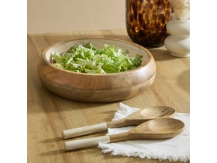 Couverts à salade bicolore ava l.28cm blanc