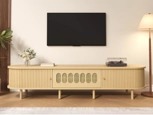 Meuble tv coloris bois clair 180 cm <strong>SEYAKANY</strong> <strong></strong>