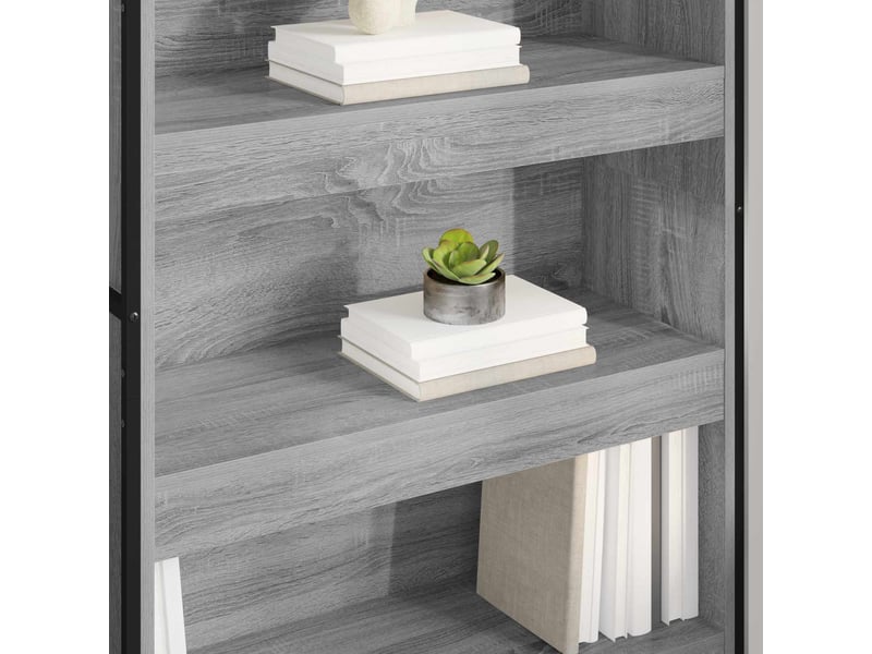  Bibliothèque, armoire à livres 80 x 30 x 155 cm bois d'ingénierie gris sonoma  - Conforama D