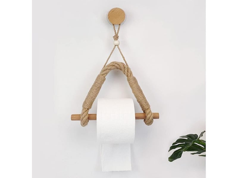  Porte papier toilette corde auto-adhésif | support rouleau &amp; porte-serviettes | style industriel nautique antique - salle de bain  - Conforama A