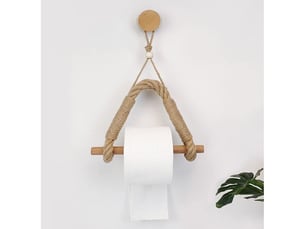 Porte papier toilette corde auto-adhésif | support rouleau & porte-serviettes | style industriel nautique antique - salle de bain