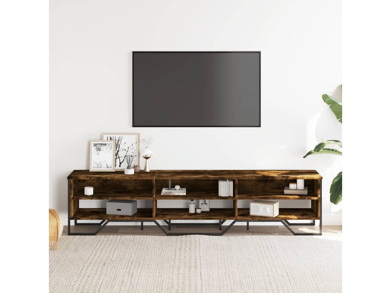  Meuble tv - banc tv - meuble de rangement chêne fumé 180x34x41 cm bois d'ingénierie  - Conforama C