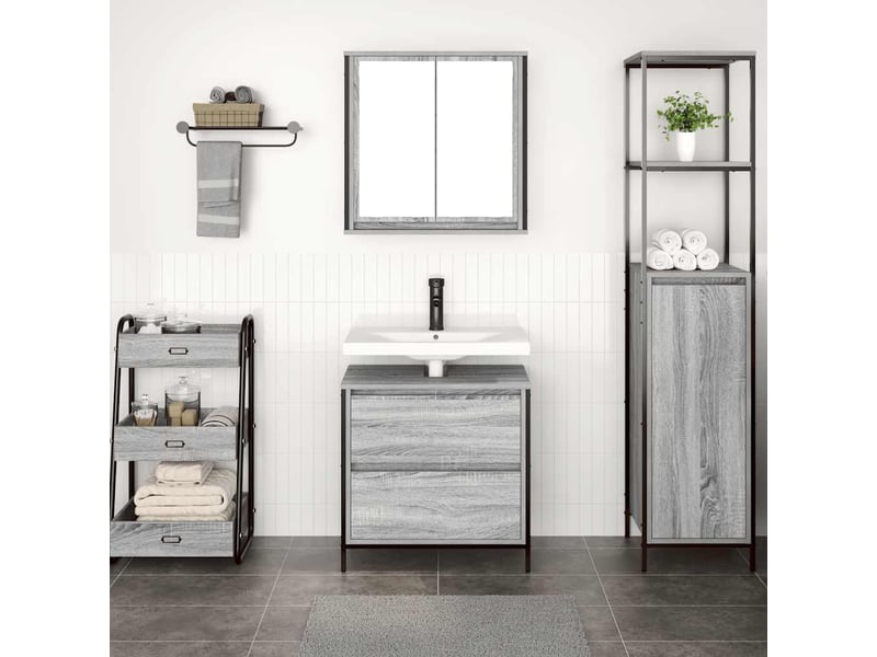 Ensemble de meubles de salle de bain 2 pcs gris sonoma cf63633 - Conforama C