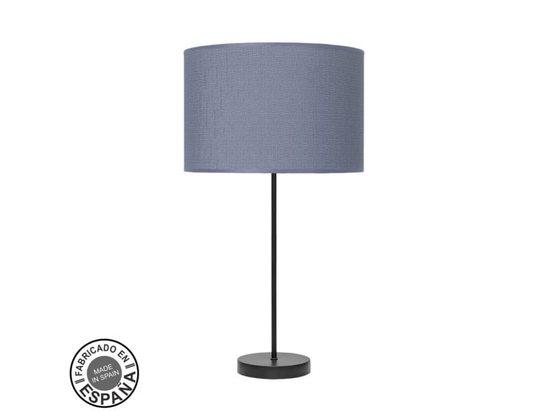  Fabrilamp moda grande lampe à poser noir bleu, abat-jour textile motif bleu uni, 1 x e27, 63 cm 212471089 - Conforama A