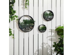 Pots de fleurs muraux 3 pièces en acier noir homvra