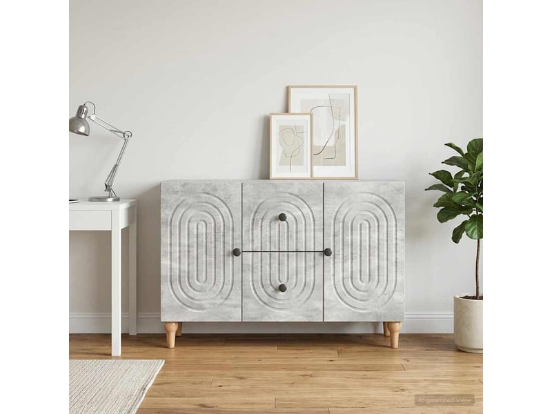  Meuble tv - banc tv - meuble de rangement gris béton 89 x 34,5 x 60 cm bois d'ingénierie  - Conforama D