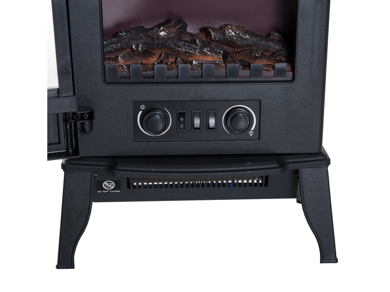  Elektrokamin 2000w avec effet de flammes led, silencieux, cheminée électrique avec protection en métal  - Conforama E
