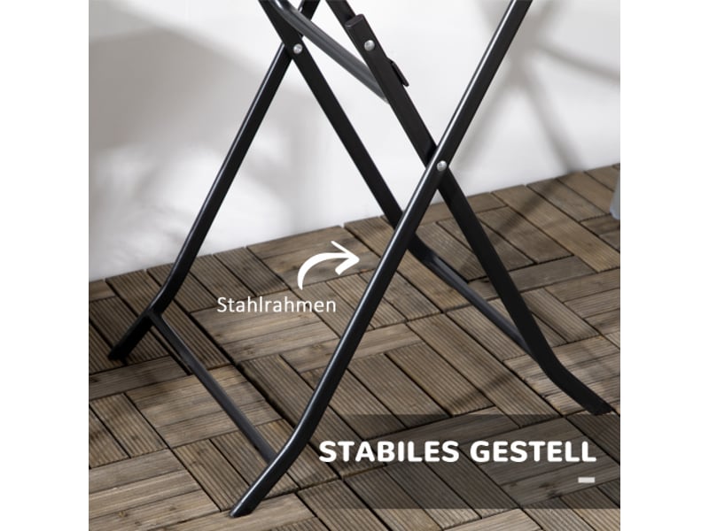  Table de jardin pliante ronde ø60 cm, effet bois décoratif, gris foncé, balcon et terrasse  - Conforama E