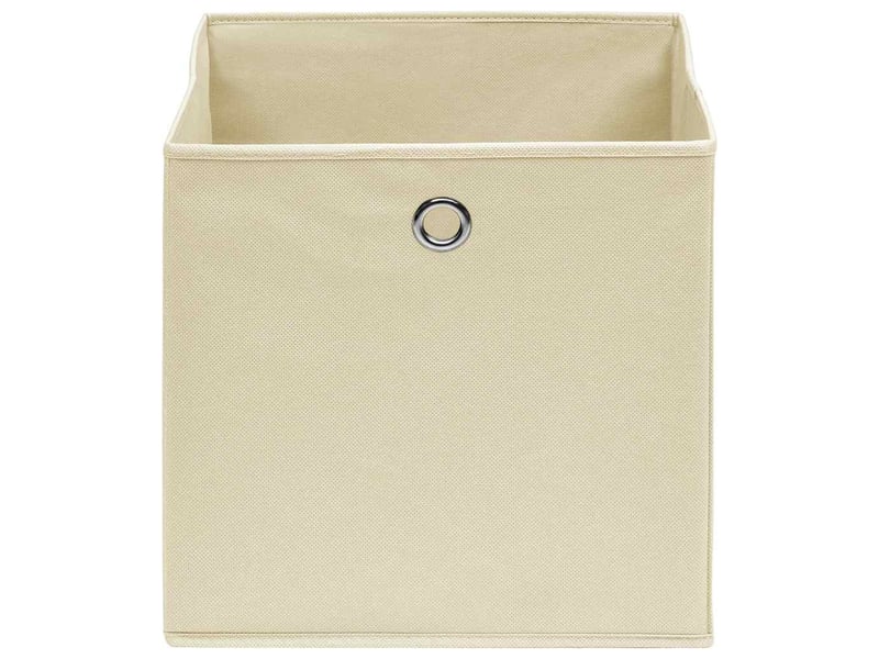  Boîtes de rangement 10 pcs crème 32x32x32 cm tissu  - Conforama C