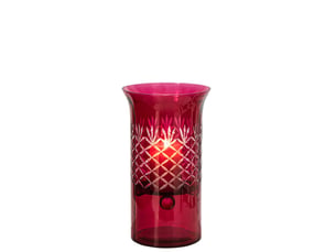 Photophore design en verre vera 34cm rose