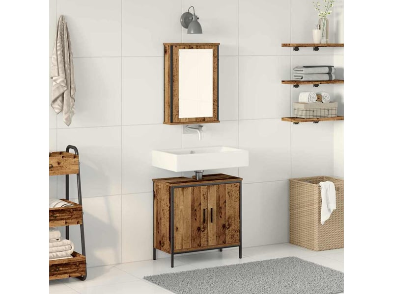  Ensemble de mobilier de salle de bain 2 pièces marron cf64226  - Conforama B