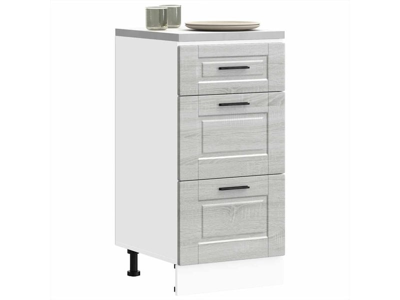 Meuble de rangement, armoire de cuisine porto sonoma gris bois d'ingénierie shl9573 - Conforama B