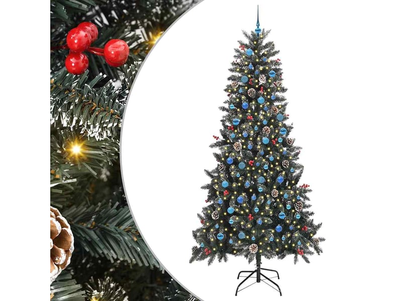  Sapin de noël artificiel, arbre de noël vert 240 cm pvc, plastique et acier shl8382  - Conforama A