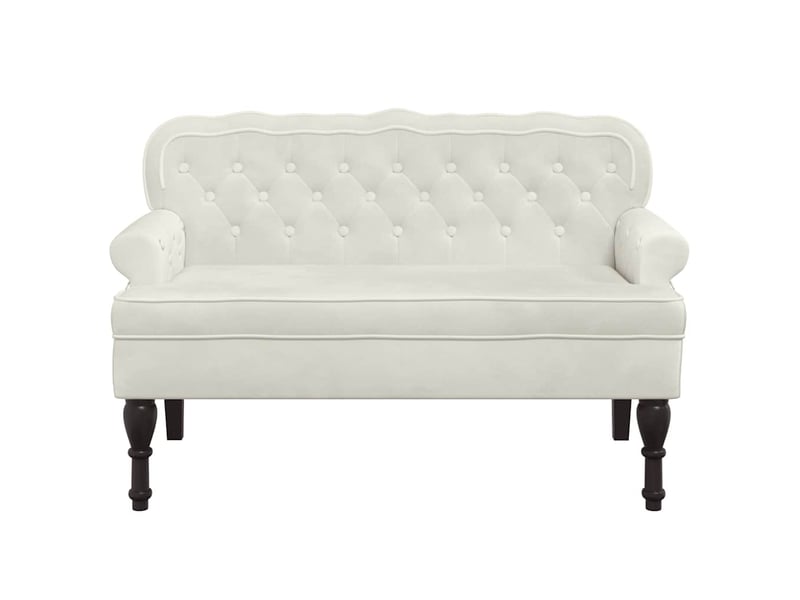  Canapé 2 places avec dossier crème 119,5x64,5x75 cm velours  - Conforama C