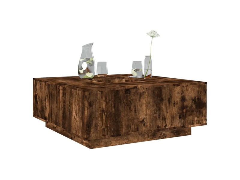  Table basse - table de salon - table à thé chêne fumé 100x100x40 cm bois d'ingénierie  - Conforama B