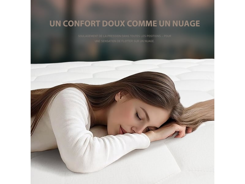  Roygbiv matelas à ressorts ensachés 180x200 cm – 7 zones de confort, mousse haute résilience, épaisseur 25 cm, fermeté moyenne, marron MATELAS À RESSORTS ENSACHÉS - Conforama W