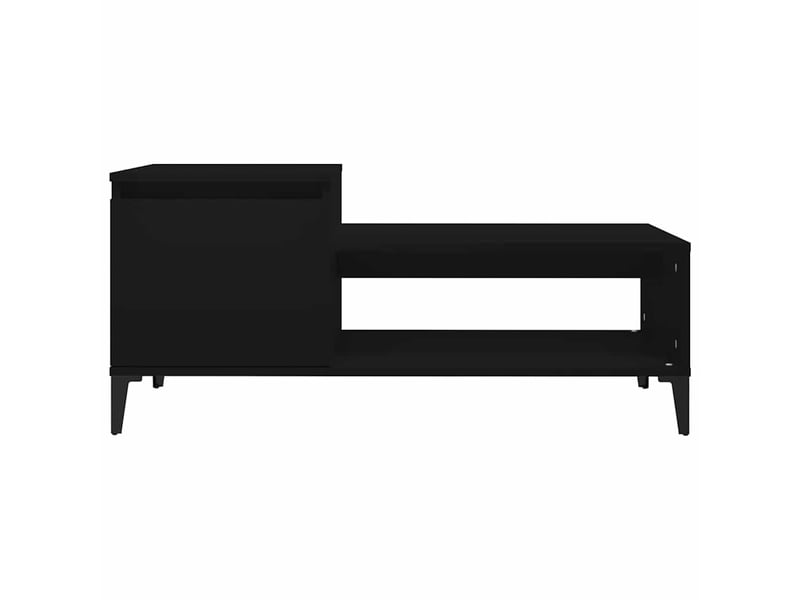  Table basse rectangulaire | table de salon noir 100x50x45 cm bois d'ingénierie  - Conforama E