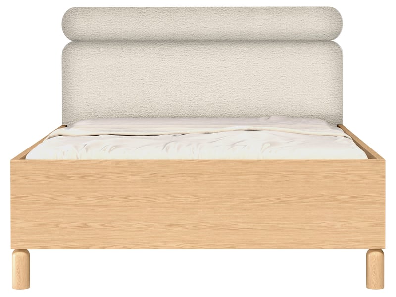  Selsey sanden - lit rembourré - 160x200 cm - bouclé chêne bookmatch Sanden - Conforama E