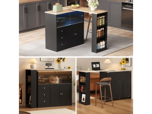 Bar coloris noir CozyNest - 172 cm