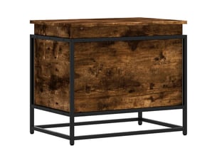 Boîte de rangement, coffre de rangement avec couvercle chêne fumé bois d'ingénierie shl135