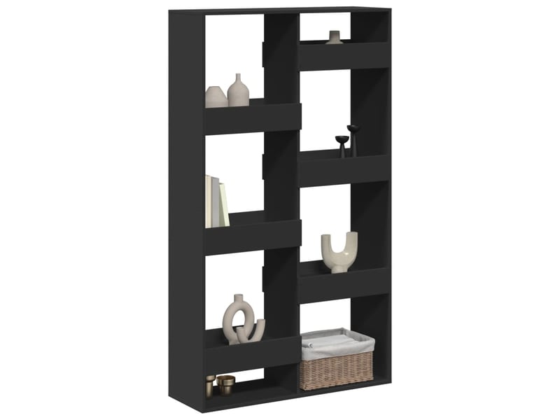  Cloison bibliothèque, meuble de rangement noir 100x33x175 cm bois ingénierie  - Conforama C