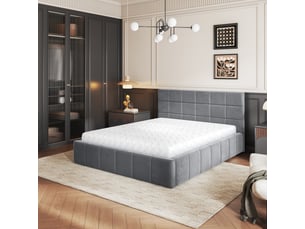 Lit coffre 140x200 cm <strong>MASSENO</strong>  <strong></strong> coloris gris