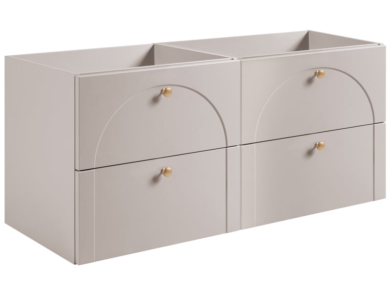 Ensemble de 2 meubles sous-vasque suspendus aura 120 cm cachemire mat g  - Conforama A