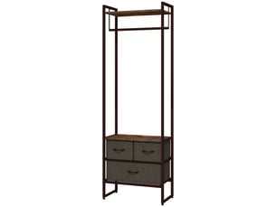 Portant à vêtements avec 3 tiroirs et tringle marron 58,5 x 30 x 178 cm