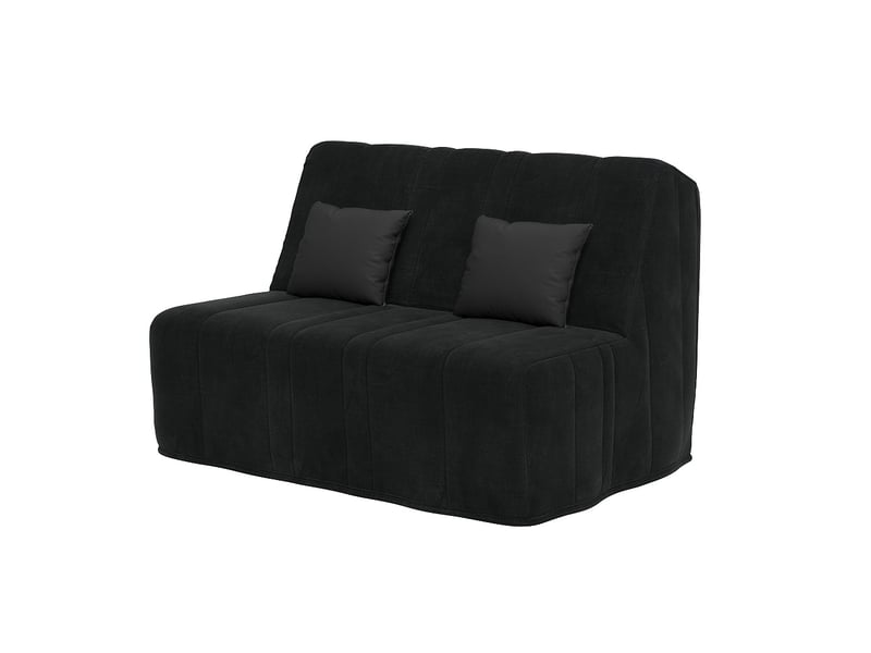 Banquette convertible gaia bz , couchage 160x200, avec 2 coussins offerts, coton noir  - Conforama C