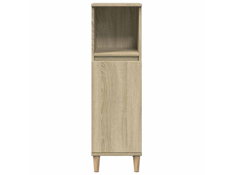  Meuble salle de bain rangement, commode chêne sonoma 30x30x100 cm shl4421  - Conforama D
