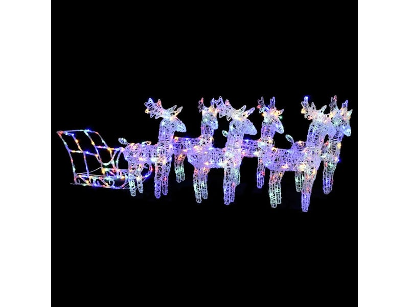  Décoration de noël rennes et traîneau 320 led acrylique  - Conforama B