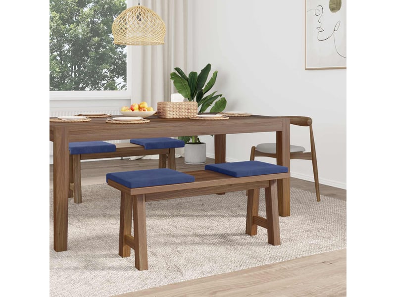  Lot de 4 coussins de banc, coussins d'assise, coussins pour chaisecanapé velours bleu police profondeur 35 cm cf52597  - Conforama C