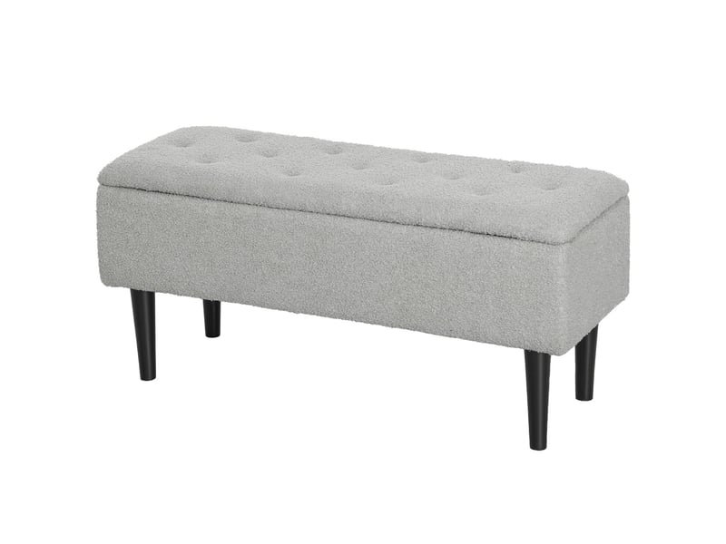  Banc coffre de rangement gris 95 x 38 x 45 cm  - Conforama B