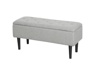 Banc coffre de rangement gris 95 x 38 x 45 cm