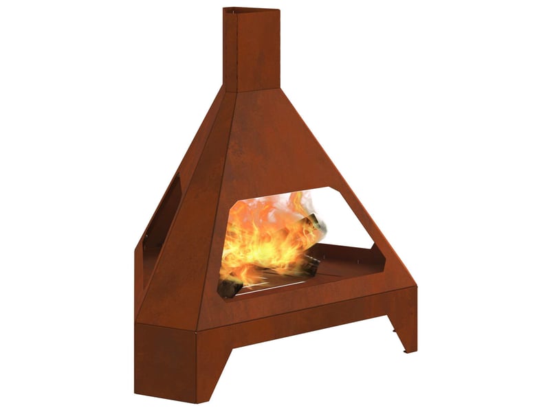  Brasero exterieur, foyer camping rouillé 50x43x52 cm acier patiné  - Conforama C