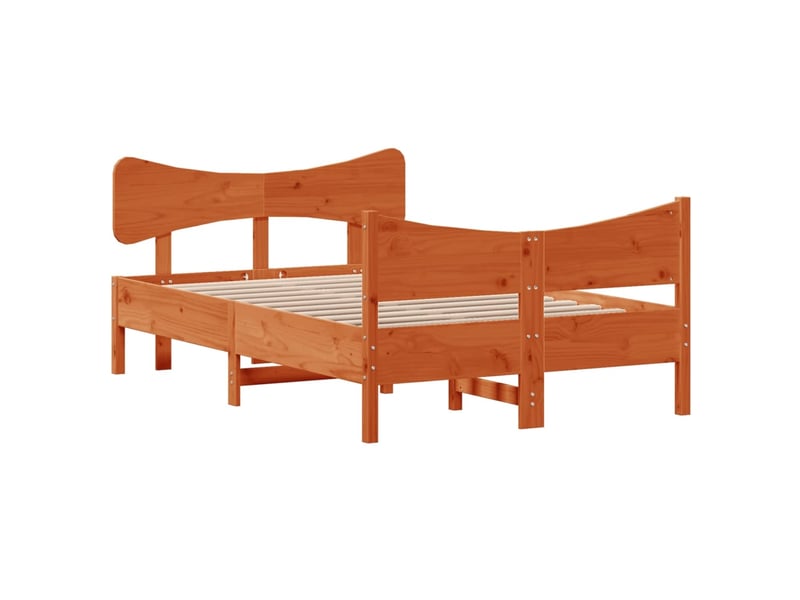  Lit double- lit adulte -  cadre de lit sans matelas  marron 120x200cm bois pin massif  - Conforama B