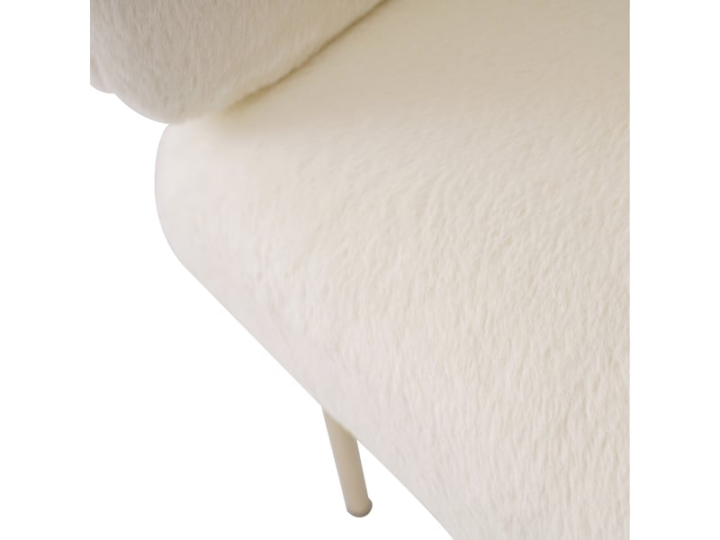 Chaise salle à manger en fausse fourrure luxe – 4 pieds métal, design moderne  - Conforama E